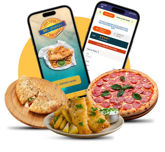 Mr Crolla Takeaway app mockup